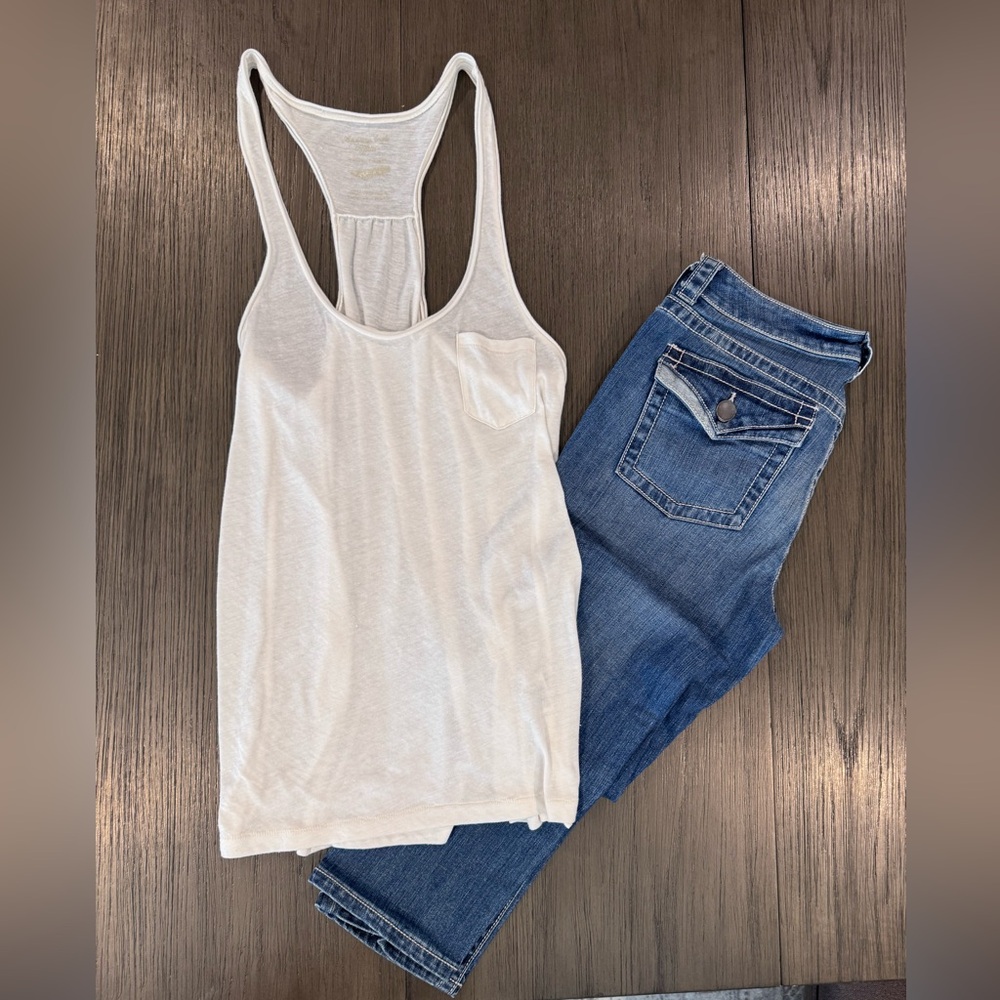 American Eagle Outfitters Sheer White Tank Top
